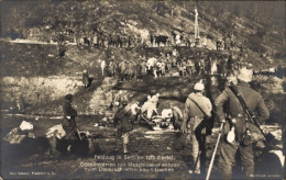 CPA Feldzug In Serbien 1915, Ibartal, Ochsenkarren Mit Maschinengewehren, Überschreiten Eines Baches - Serbie