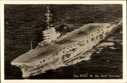 CPA Niederländisches Kriegsschiff, Hr.Ms. Karel Doorman, Flugzeugträger - Andere & Zonder Classificatie