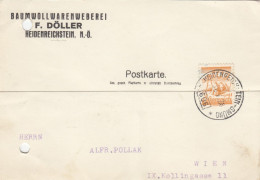Österreich. Karte Der Fa.Döller Aus Heidenreichstein, Bahnpost Heidenreichstein-Gmünd, Zug 606, 1928 - Brieven En Documenten