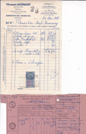 Facture Congé V.Jacoulot Distillerie à Romanèche Thorins Pour Pannetier à Romenay 1937 - 1900 – 1949