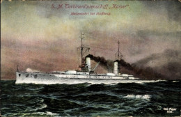 CPA Deutsches Kriegsschiff, SMS Kaiser, Turbinenlinienschiff, Haffkrug - Altri & Non Classificati