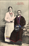 CPA Paar In Polnischen Trachten, Portrait - Costumes