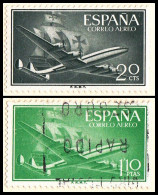 1955 - 1956 - ESPAÑA - SUPERCOSTELLATION Y NAO SANTA MARIA - EDIFIL 1169,1173 - Gebruikt