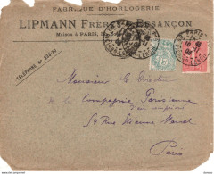 Cachet De Paris Richard Lenoir De 1903, Type Blanc Et Semeuse Lignée - 1877-1920: Période Semi Moderne