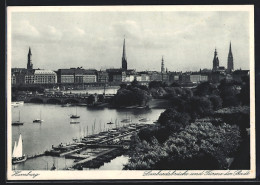 AK Hamburg-Neustadt, Lombardsbrücke Und Türme Der Stadt  - Mitte