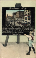 CPA Rochester New York USA, Straßenansicht, Straßenbahn, Kleines Kind - Autres & Non Classés