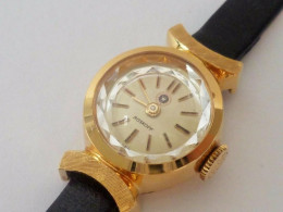 Pre-owned 50s' Roskopf Gold Electroplated Crystal Face Winding Swiss Lady Watch - Horloge: Antiek