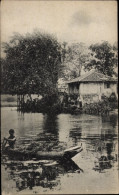 CPA Ceylon Sri Lanka, Dorfbewohner In Seinem Ausgegrabenen Kanu - Sri Lanka (Ceilán)