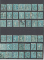 Yvert 362 - Types Semeuses Lignées - Lot De 42 Timbres Oblitérés - à étudier - 1903-60 Säerin, Untergrund Schraffiert