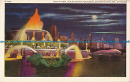 R046888 Night View. Buckingham Fountain. Showing Skyline. Chicago. By Night - Monde