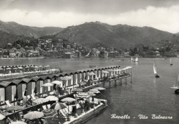 CARTOLINA 1960 ITALIA GENOVA RAPALLO SPIAGGIA Italy Postcard ITALIEN AK - Genova (Genua)