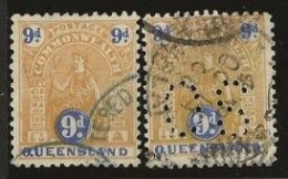 Queensland    .   SG    .  284  2x     .   O      .     Cancelled - Used Stamps