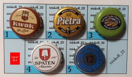5 Capsules De Bière   Lot N° 22-1 - Cerveza