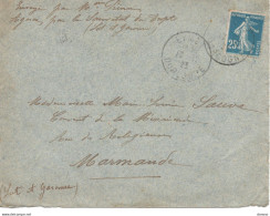 Lettre De 1923 D'Eymet Pour Marmande Type Semeuse à Fond Plein Sans Sol - 1921-1960: Periodo Moderno
