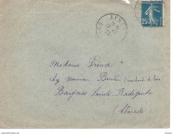 Lettre De 1923 D'Eymet Pour Baignes Sainte Radegonde Type Semeuse à Fond Plein Sans Sol - 1921-1960: Moderne