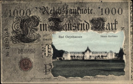 Passepartout CPA Bad Oeynhausen In Westfalen, Neues Kurhaus, Reichsbanknote - Autres & Non Classés