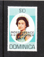 Dominica  - 1978. Regina Elizabeth. Alto Valore, Ovpt. " INDIPENDENCE "  High Value Of The Series. MNH - Familles Royales