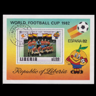 ESPAÑA 82 FOOTBALL LIBERIA.Souvenir Sheet .Scott 892 USED - 1982 – Espagne