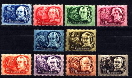 Hungary 1948 Mi 1023-1032 ** Poets - Unused Stamps