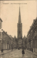 CPA Izegem Iseghem Westflandern, Sint Hilonius Kerk En Straat - Other & Unclassified