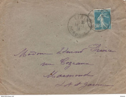 Lettre De 1926 D'Eymet Pour  Marmande  Type Semeuse à Fond Plein Sans Sol - 1921-1960: Modern Tijdperk