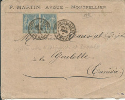 FRANCE LETTRE A ENTETE 30c DAGUIN  MONTPELLIER ( HERAULT )  POUR LA GOULETTE ( TUNISIE ) DE 1885 LETTRE COVER - 1877-1920: Periodo Semi Moderno
