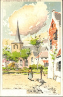 Artiste Lithographie Ranot, F., Dilbeek Flandern Flämisch Brabant, L'Eglise, Kirche - Andere & Zonder Classificatie