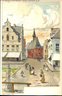 Artiste Lithographie Ranot, F., Antwerpen Anvers Flandern, La Tète De Flandre, Straßenpartie - Autres & Non Classés