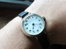 Watches : GS STERLING SILVER TRENCH WW1 - 925 - Case Made In England - Hand Wind - Running - 1900's - Horloge: Luxe