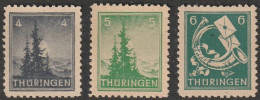 SBZ- Thüringen: 1945, Mi. Nr. 93, 94, 95, Alle Geprüft BPP,  **/MNH - Ungebraucht
