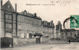 4V5Hyr  60 Montjavoult église Et La Place (vue Pas Courante) - Montjavoult