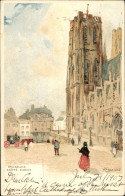 Artiste Lithographie Cassiers, H., Brüssel, Sainte Gudule, Platz Vor Der Kirche - Bruselas (Ciudad)