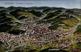 CPA Lutherstadt Eisenach In Thüringen, Wartburg, Bismarck-Säule, Marienhöhe, Panorama - Sonstige & Ohne Zuordnung