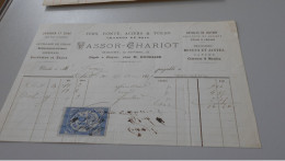 CHATEAUDUN VASSOR CHARIOT FERS FONTE ACIERS ET TOLES ... - 1800 – 1899