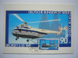 Avion / Airplane / SABENA / Helicopter / Sikorsky S55 / Carte Maximum Deutsche Bundespost - Helicopters