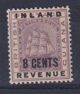 British Guiana: 1888/89   Ship 'Inland Revenue' OVPT   SG180   8c   MH - Guyane Britannique (...-1966)
