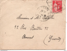 Lettre De 1935 De Raon L'étape Pour Le Bouscat, Type Paix - 1921-1960: Modern Period