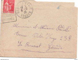 Lettre De 1936 De Raon L'étape Pour Le Bouscat, Type Paix - 1921-1960: Periodo Moderno