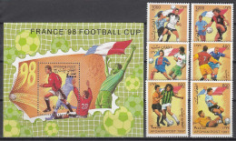 Football / Soccer / Fussball - WM 1998: Afghanistan  6 W + Bl ** - 1998 – Frankrijk