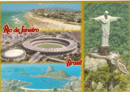 BRESIL.SAO PAULO ( ENVOYE DE). RIO DE JANEIRO.MULTIVUES. MARACANA STADIUM. ANNEE 2001+TEXTE+TIMBRE .FERRARI CHICO LANDI - Rio De Janeiro