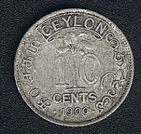 Ceylon (Sri Lanka), 10 Cents 1900, Silber - Sri Lanka