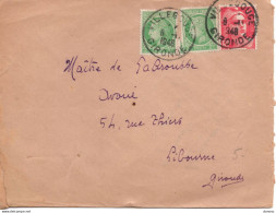 Lettre De 1948 De Villegouge Pour Libourne Type Cérès De Mazelin Et Gandon - 1921-1960: Modern Period