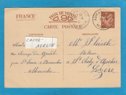 ENTIER POSTAL D'AVRANCHES POUR ST. CHELY D'APCHER,1941. - Standard Postcards & Stamped On Demand (before 1995)