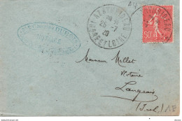 Lettre De 1928 D'Azay Le Rideau Pour Langeais 3 Cachets Différents  Type Semeuse Lignée - 1921-1960: Periodo Moderno