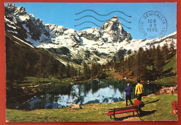 CERVINIA BREUIL M. 2050 Il Lago Bleu E Il Monte Cervino M. 4478 - Viaggiata Del 1985 (c824) - Aosta