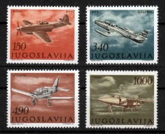 Yugoslavia 1978 Airplanes Military Aviation Aircrafts Galeb 3 UTVA 75 Orao, Set MNH - Unused Stamps