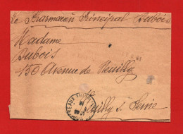 DEVANT D' ENVELOPPE - PHARMACIEN PRICIPAL AUBOIS - 1916 - Cartas & Documentos