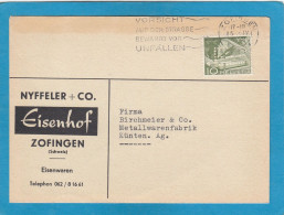 PERFIN/PERFORES/FIRMENLOCHUNG.NYFFLER + CO. EISENHOF  ZOFINGEN, SCHWEIZ, 1952. - 1952-1971 Dezimalausgaben (Vorläufer)