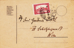 Hungary 1k,PARLIAMENT  POST CARD 1922 FROM BUDAPEST TO WIEN - Brieven En Documenten