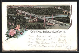 Lithographie Cannstatt, Ansicht Der König Karl Brücke  - Sonstige & Ohne Zuordnung